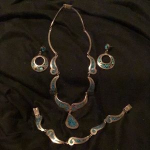 Taxco Mexico Sterling & Turquoise 925-Silver set